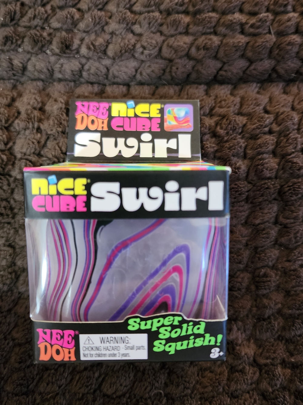 Swirl Super Solid Squish Cube - Purple Pink Swirl
